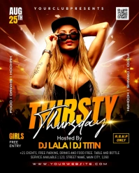 Thirsty thursday party Instagram Portrait template