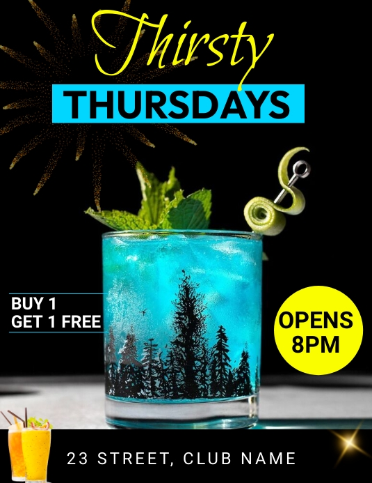 Thirsty Thursdays Club Flyer Template | PosterMyWall