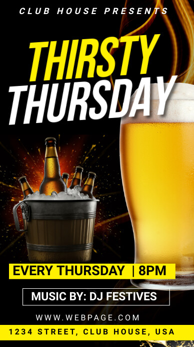 Thirsty Thursdays Club Flyer Template | PosterMyWall