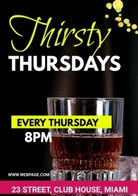 Thirsty Thursdays Club Flyer Template A5