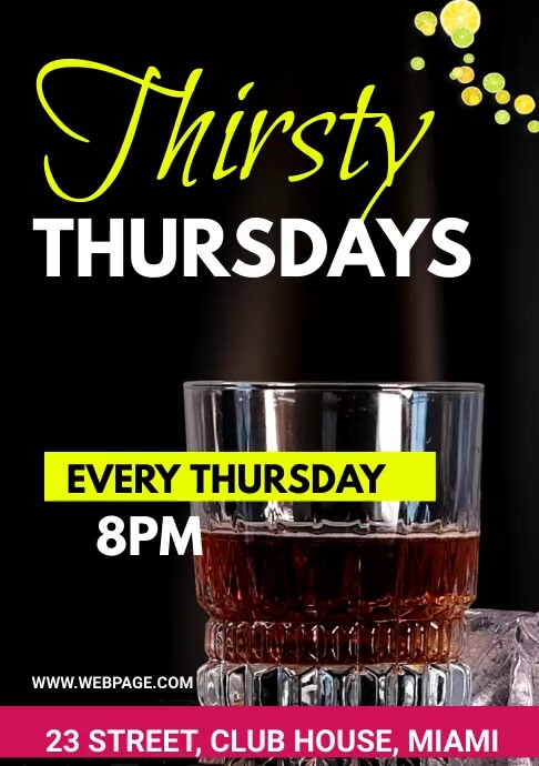 Thirsty Thursdays Club Flyer Template | PosterMyWall