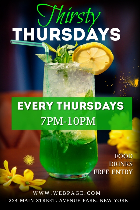 Thirsty Thursdays Club flyer Template | PosterMyWall