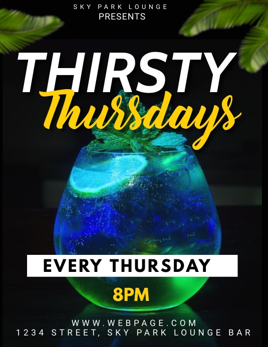 Thirsty Thursdays Club Flyer Template | PosterMyWall