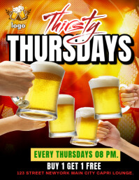 thirsty thursdays Flyer (US Letter) template