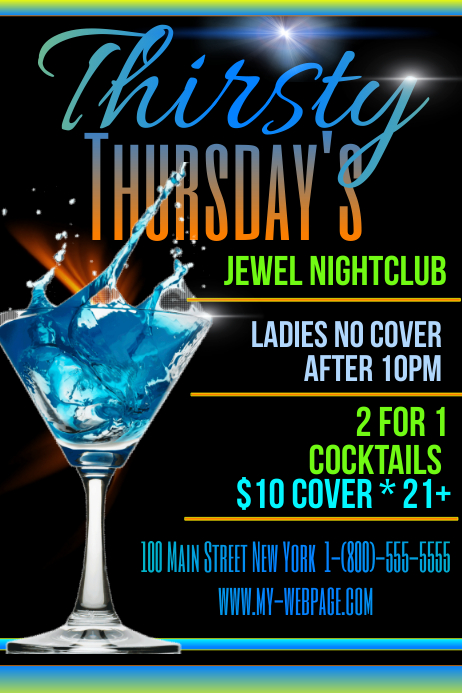 Thirsty Thursdays Template | PosterMyWall