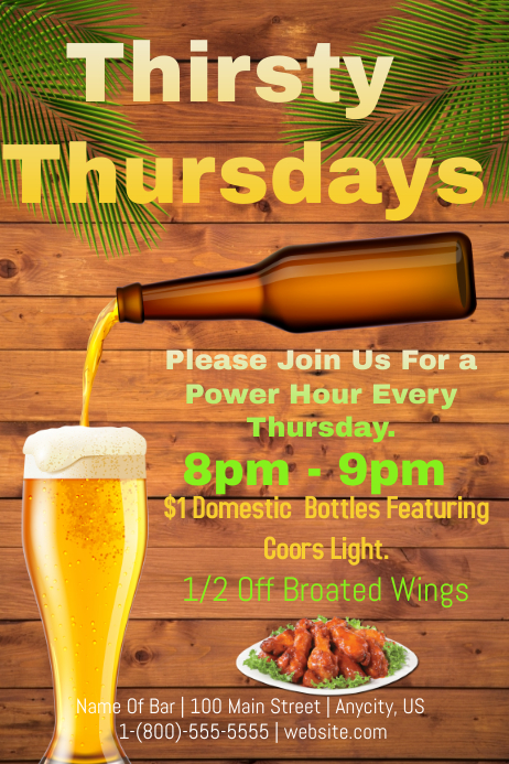 Thirsty Thursdays template | PosterMyWall