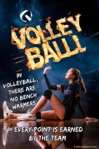 This is a high-impact, motivational volleyball poster design. Ihluzo le-Pinterest template