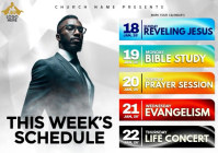 This Week’s Church Event Schedule A4 template