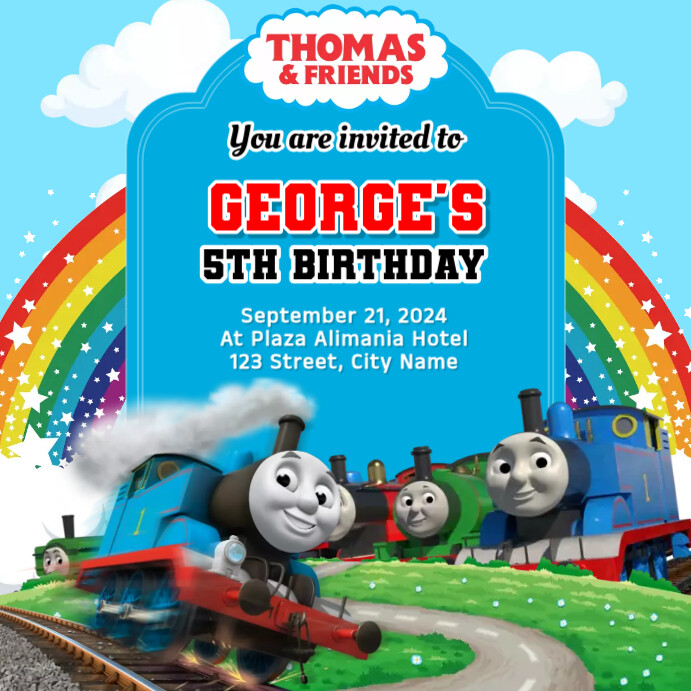 Thomas & Friends Birthday Template Instagram Post