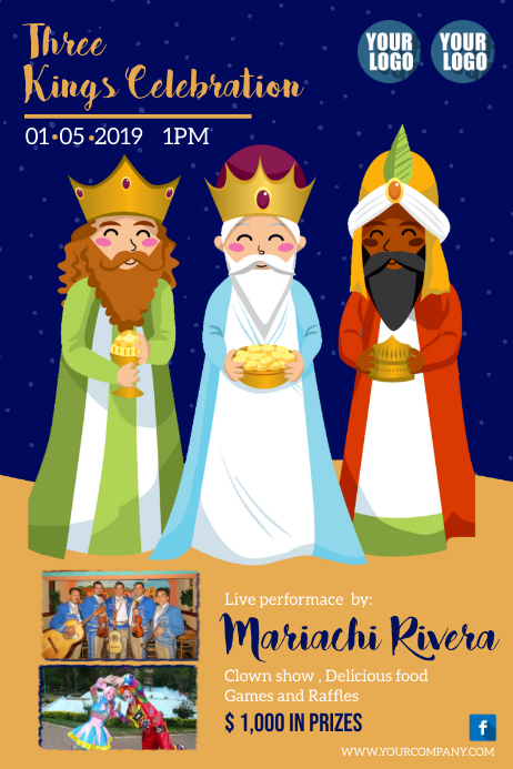 3 Kings Display Example Three Kings Celebration / Epiphany Template | PosterMyWall