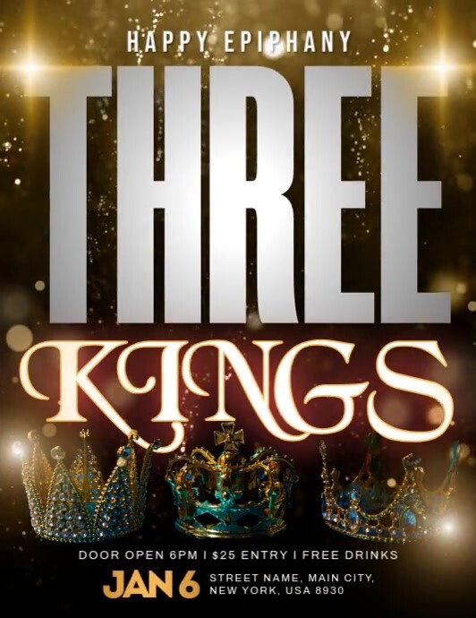 Three Kings Celebration Party Template | PosterMyWall