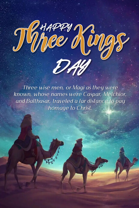 Three Kings Day Poster template