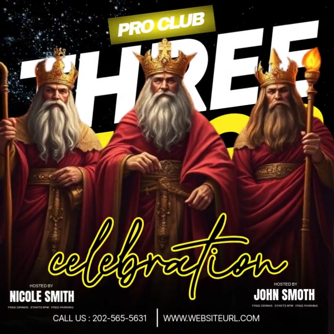 Kings Invite Three Kings Invitation Template | PosterMyWall