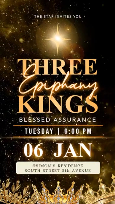 Kings Invitation Sign Three Kings Party Invitation Modelo | PosterMyWall
