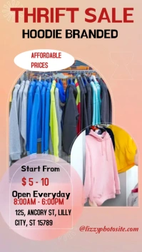 Thrift Sale Fashion Discount Instagram post template
