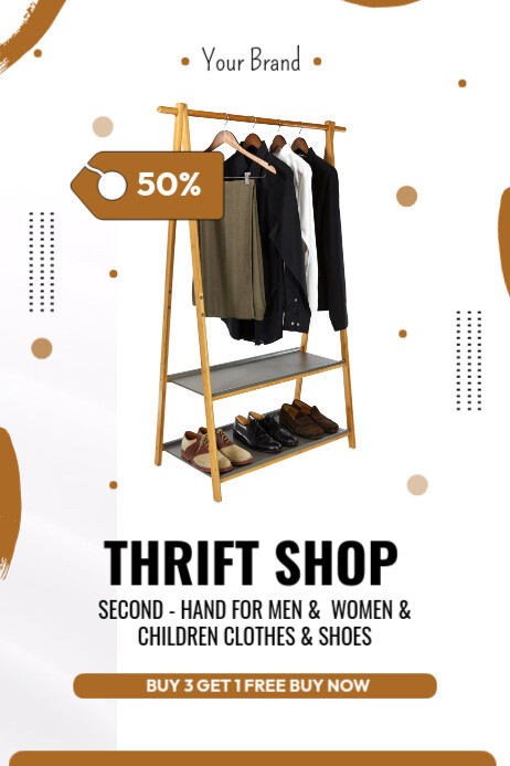 Thrift shop Poster template