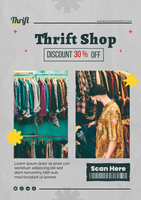 THRIFT SHOP FLYER TEMPLATE | PosterMyWall