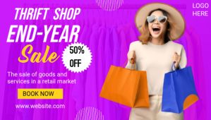 Thrift shop sale card Nagłowek bloga template