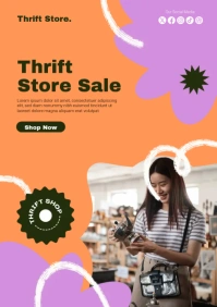Thrift Shop Sale Poster Flyer A4 template