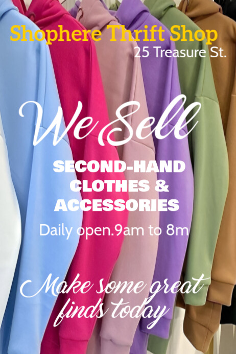 Thrift store ads Poster template