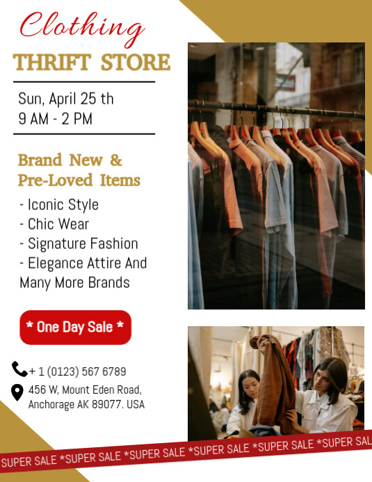 White Thrift Store Sale Flyers Template | PosterMyWall