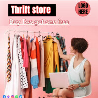 Thrift store poster design template
