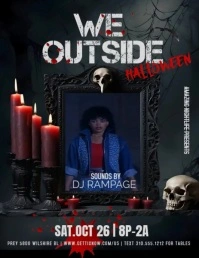 Thriller Video Inside Haunted Mirror Halloween Club Invite Flyer (US Letter) template