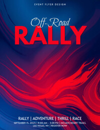 Thrilling Off-Road Rally Flyer Template | Bold Slate Red Design for Extreme Adventures