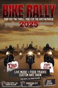 Throttle. Bond. Cruise: Bike Rally Póster template