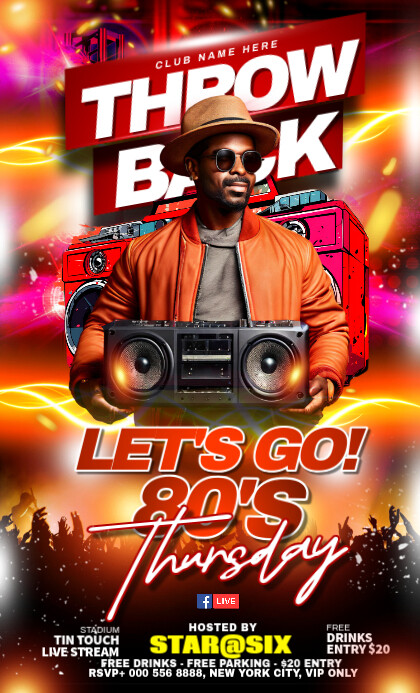 THROW BACK 80'S PARTY US Legal template