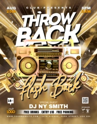 Throw Back Music Party Poster/Wallboard template