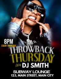 throw back party Flyer (US Letter) template
