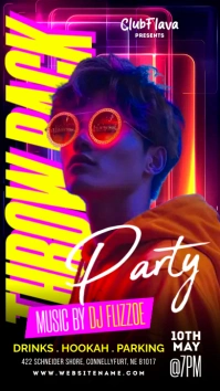 Throw Back Party Tampilan Digital (9:16) template