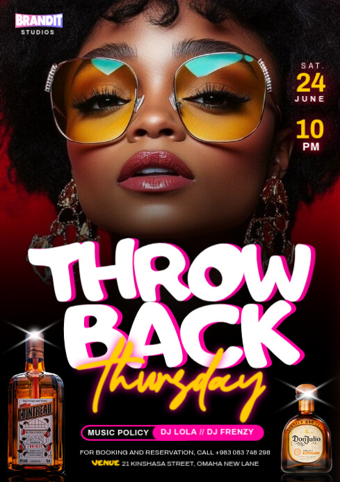 Throw Back Thursday Event Party Flyer A4 Template | PosterMyWall
