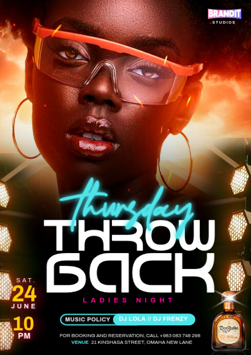 Throw Back Thursday Event Party Flyer A4 Template | PosterMyWall