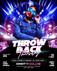 throw back thursday flyer Instagram Portrait template