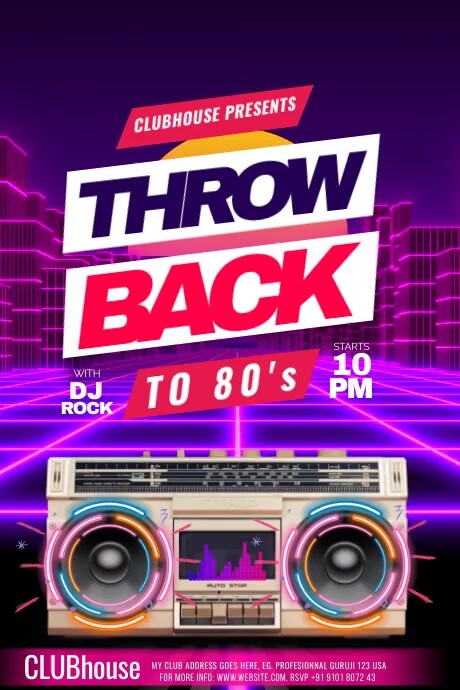 throw back thursday night party Template | PosterMyWall