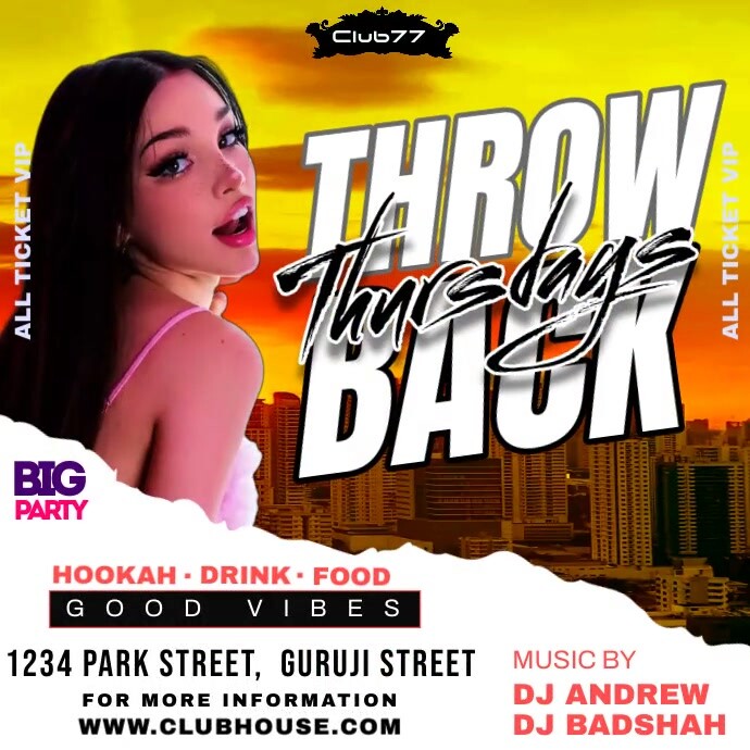 Copy of throw back thursday night party | PosterMyWall