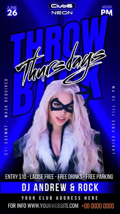 throw back thursday night party Template | PosterMyWall