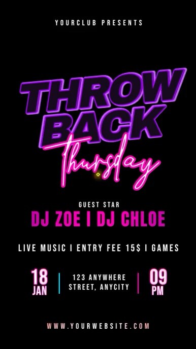 Throw Back Thursday Party Template | PosterMyWall