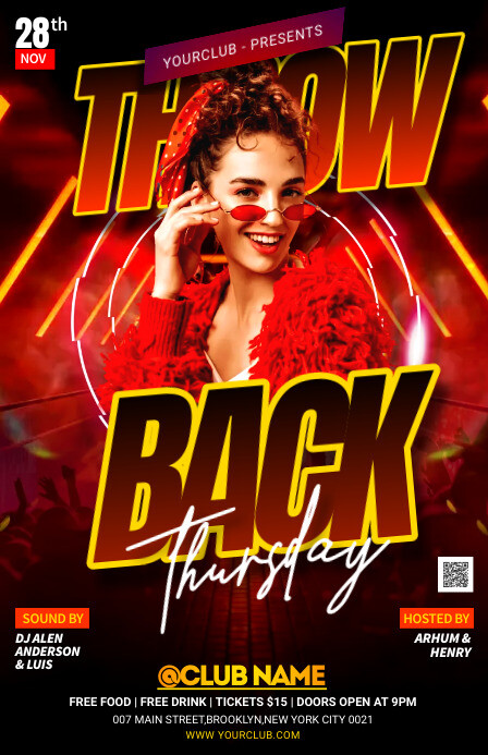 throw back thursday party flyer Template | PosterMyWall