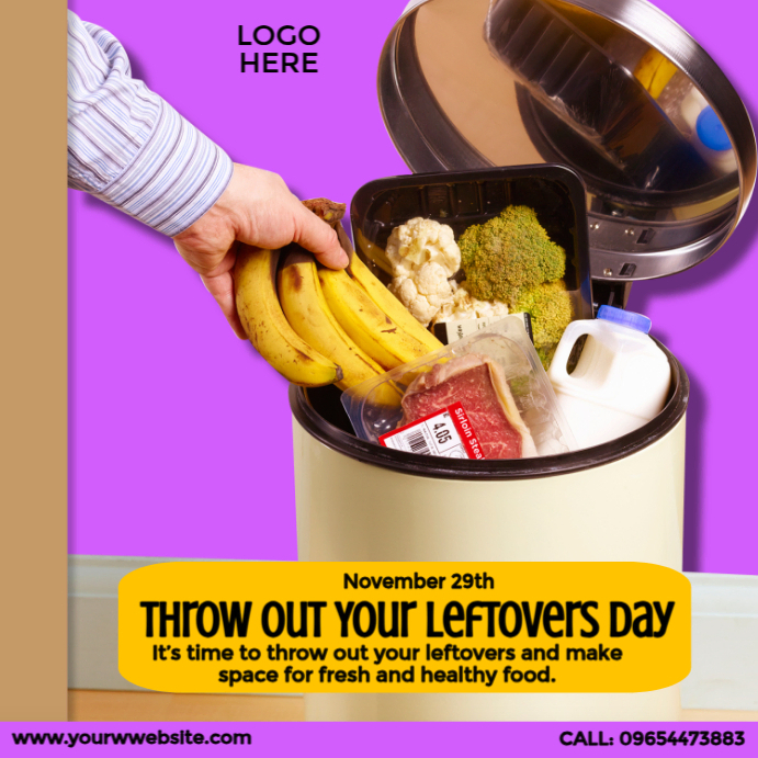 Throw Out Your Leftovers Day Template | PosterMyWall
