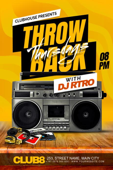 throwback concert flyer invitation Template | PosterMyWall