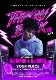 Throwback Night Club Party Flyer A5 template
