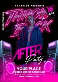 Throwback Night Club Party Flyer A5 template