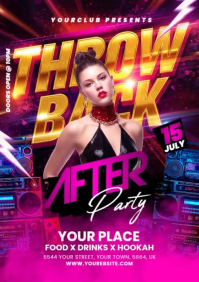 Throwback Night Club Party Flyer A5 template