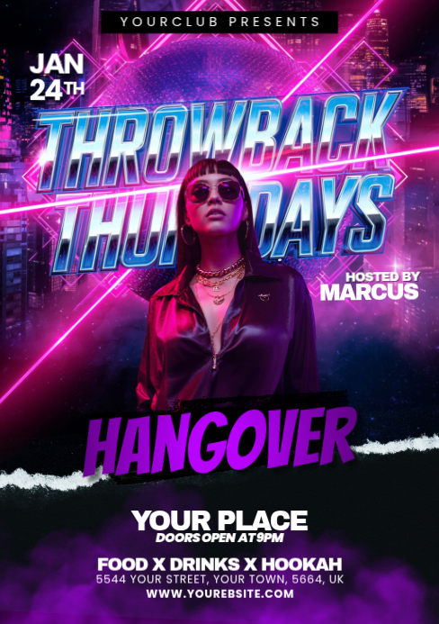 Throwback Night Club Party Flyer Template | PosterMyWall