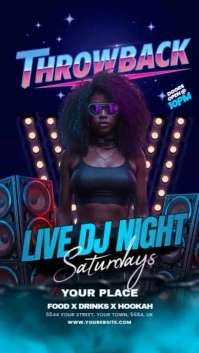 Throwback Night Club Party Flyer Facebook Story template