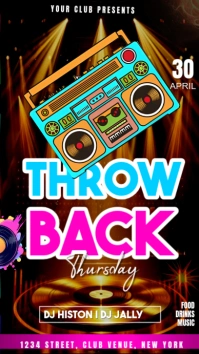 throwback night party Historia de Instagram template