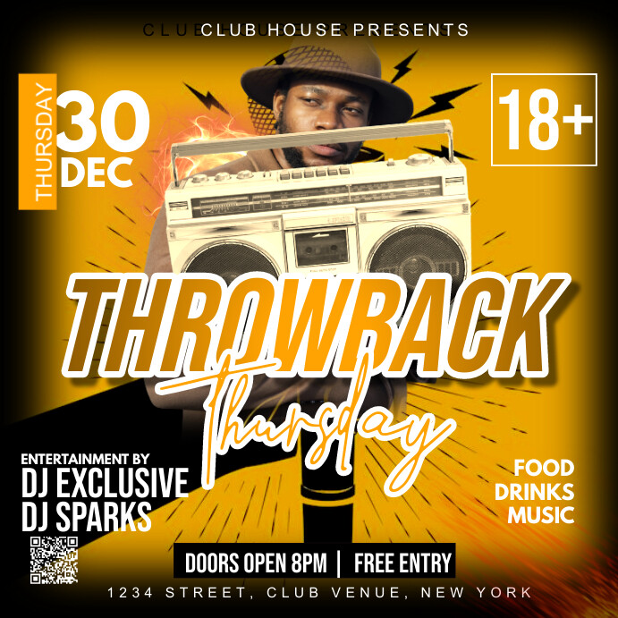 Throwback Cb Rilo throwback party Template | PosterMyWall